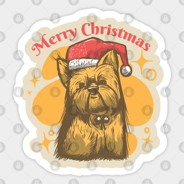 Yorkie Christmas Sticker by Safdesignx